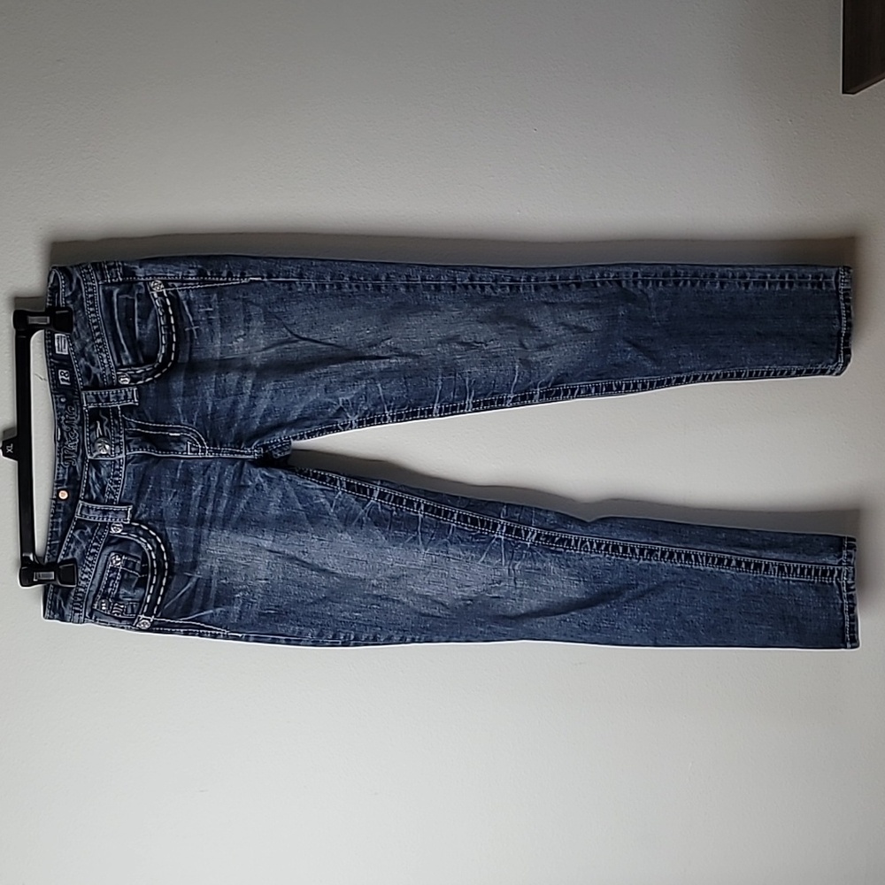 Miss Me Jeans Signature Skinny Floral Stitching Size 28 - Picture 5 of 9